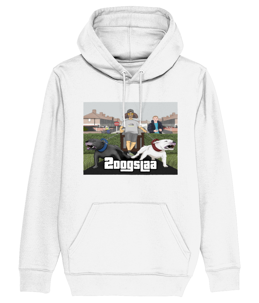 Iconic Unisex Hoodie 2dogs walk in the park