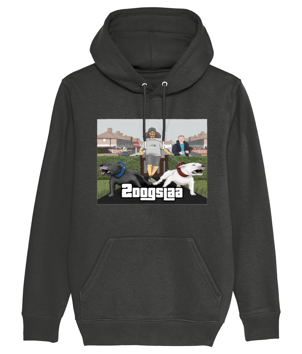 Iconic Unisex Hoodie 2dogs walk in the park