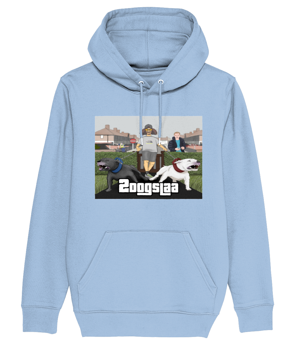 Iconic Unisex Hoodie 2dogs walk in the park