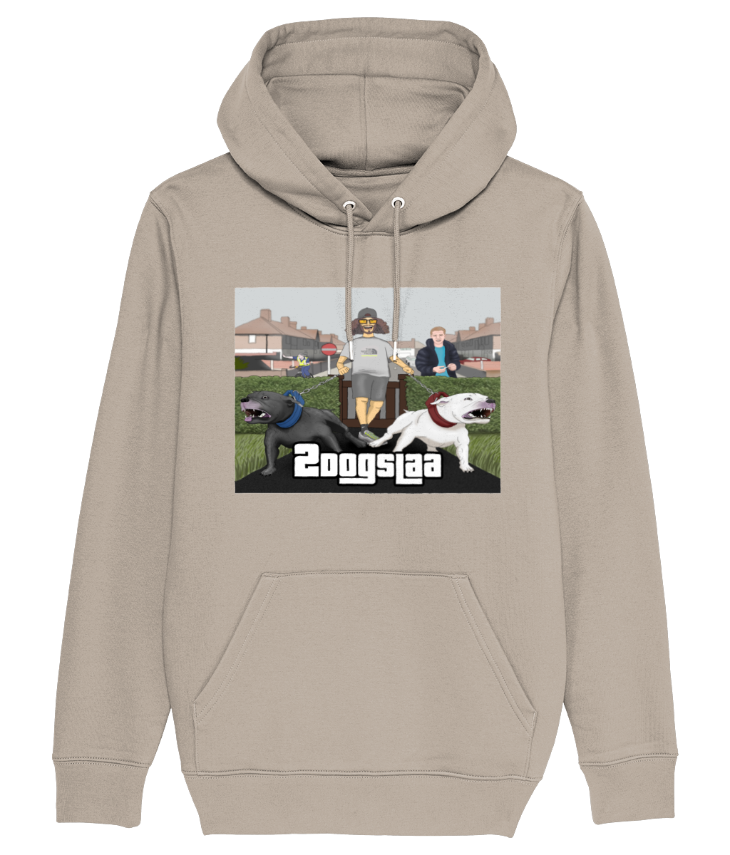 Iconic Unisex Hoodie 2dogs walk in the park