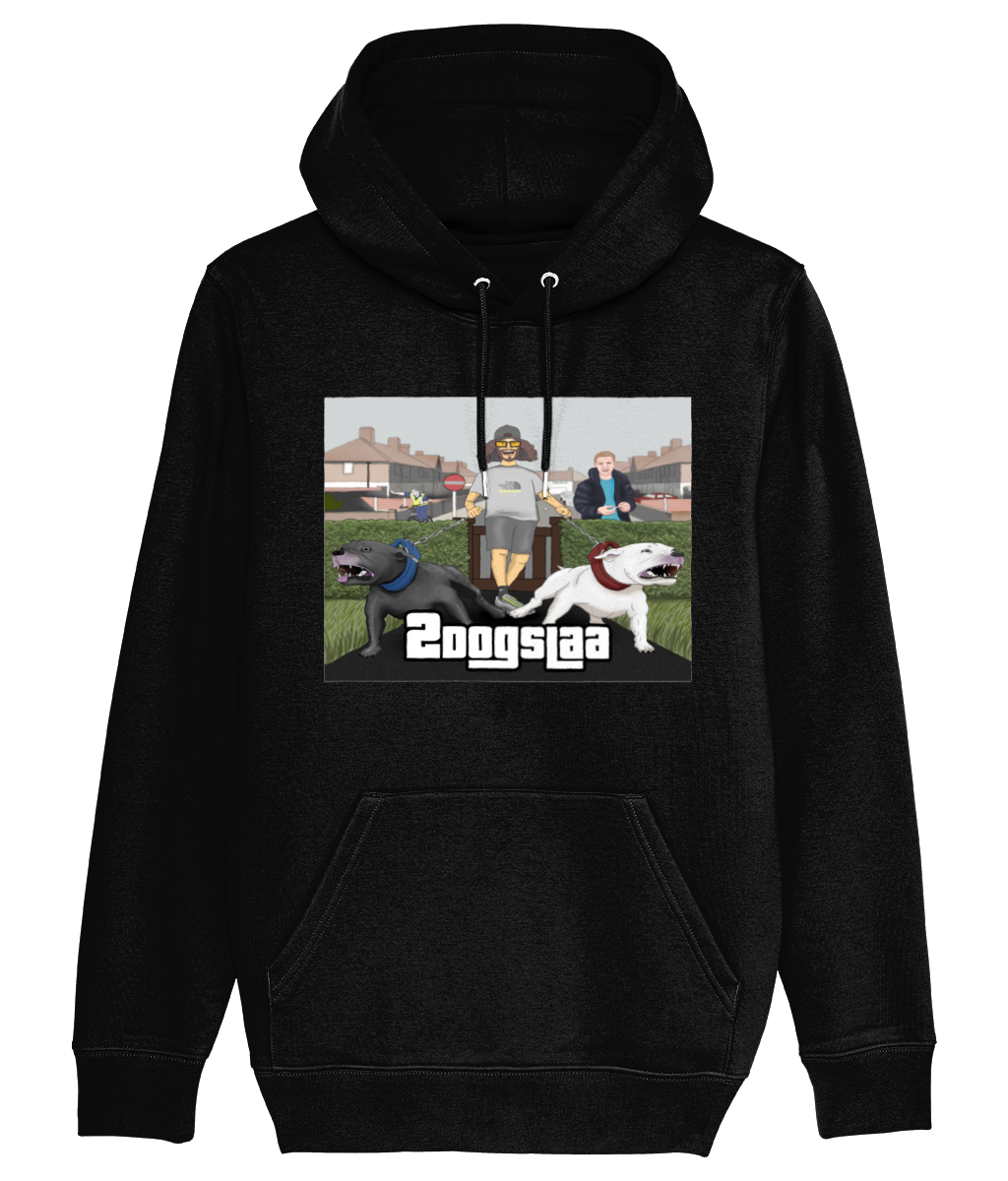 Iconic Unisex Hoodie 2dogs walk in the park